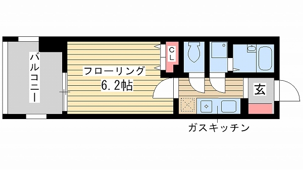 神戸市中央区布引町の賃貸物件間取画像
