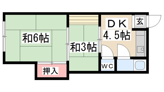 神戸市中央区生田町の賃貸物件間取画像