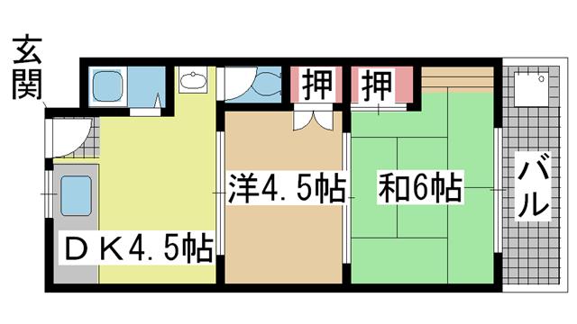 神戸市中央区下山手通の賃貸物件間取画像