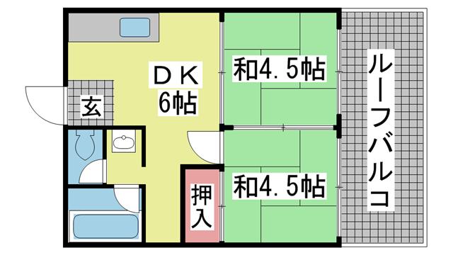 神戸市灘区鹿ノ下通の賃貸物件間取画像