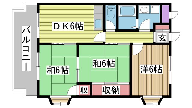 神戸電鉄三田線岡場の賃貸物件間取画像