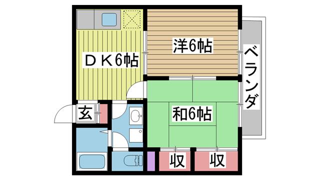 神戸電鉄有馬線大池の賃貸物件間取画像