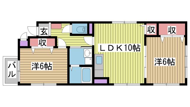 神戸電鉄三田線岡場の賃貸物件間取画像