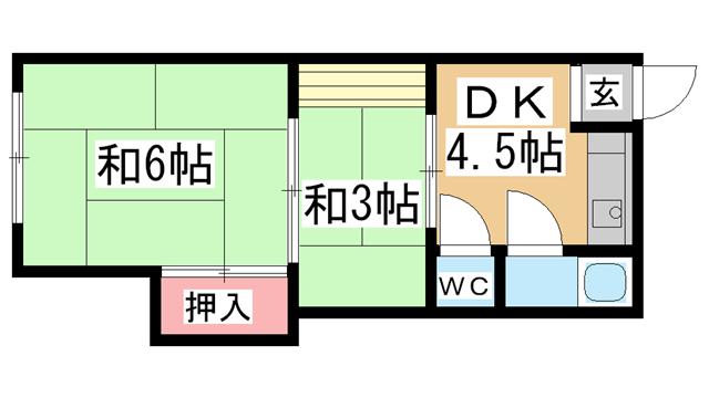 神戸市中央区生田町の賃貸物件間取画像