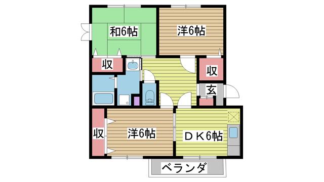 神戸電鉄三田線田尾寺の賃貸物件間取画像