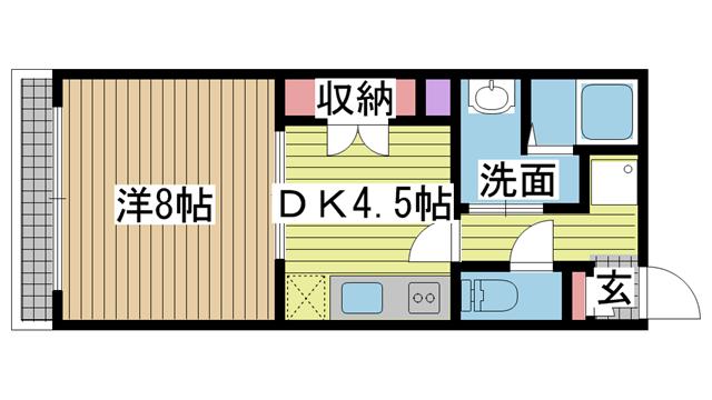 神戸市北区鈴蘭台東町の賃貸物件間取画像