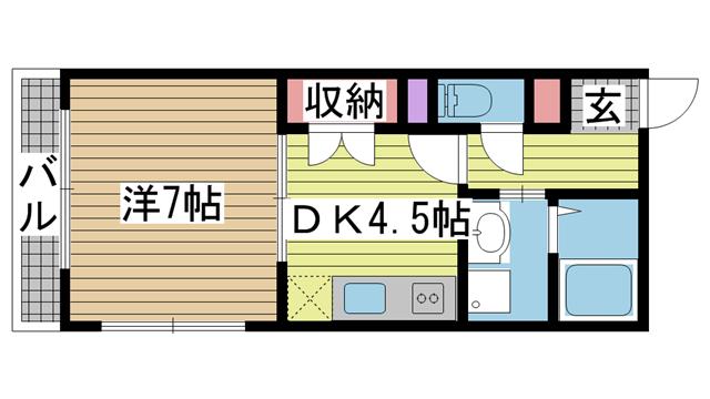 神戸市北区鈴蘭台東町の賃貸物件間取画像