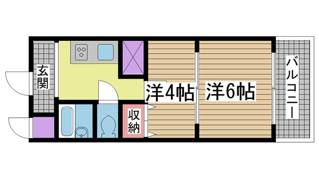 神戸市灘区箕岡通の賃貸物件間取画像