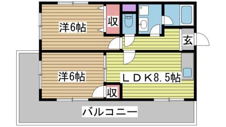 神戸電鉄有馬線神鉄六甲の賃貸物件間取画像