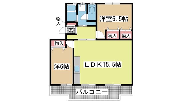 神戸市西区学園西町の賃貸物件間取画像