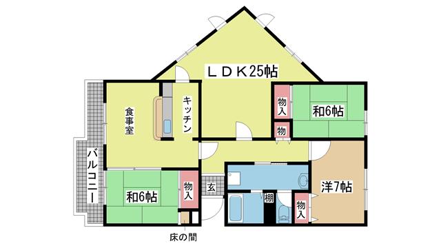 神戸市西区学園西町の賃貸物件間取画像