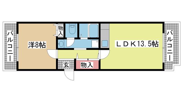 神戸市西区学園西町の賃貸物件間取画像