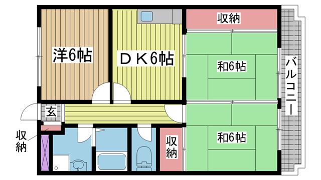 神戸電鉄有馬線谷上の賃貸物件間取画像