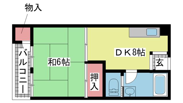 神戸電鉄粟生線西鈴蘭台の賃貸物件間取画像