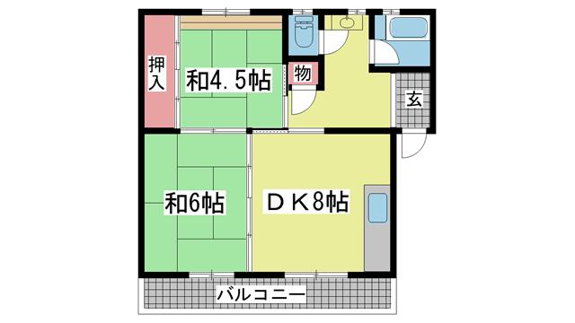 神戸市垂水区狩口台の賃貸物件間取画像