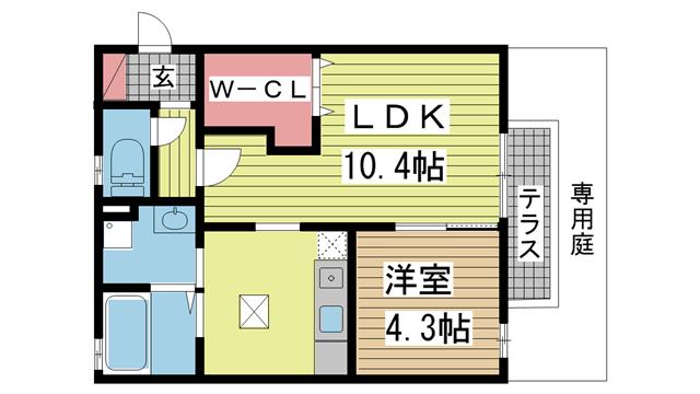 神戸市北区鈴蘭台東町の賃貸物件間取画像