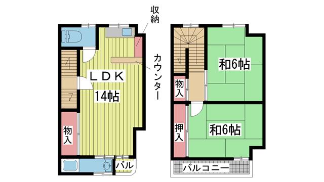神戸市垂水区高丸の賃貸物件間取画像