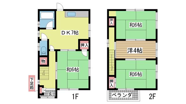 神戸市垂水区山手の賃貸物件間取画像