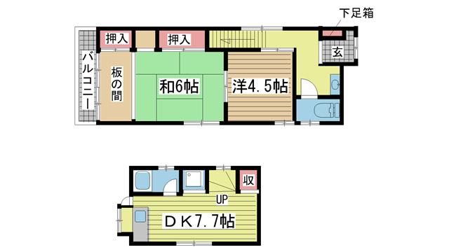 神戸市垂水区塩屋町の賃貸物件間取画像