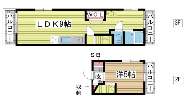 神戸市長田区高東町の賃貸物件間取画像