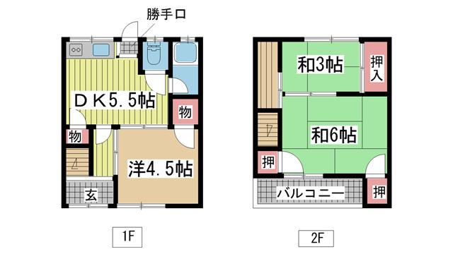 神戸市須磨区妙法寺の賃貸物件間取画像