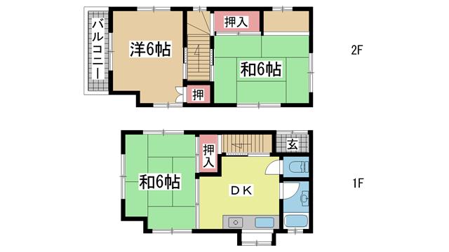 神戸市東灘区魚崎南町の賃貸物件間取画像