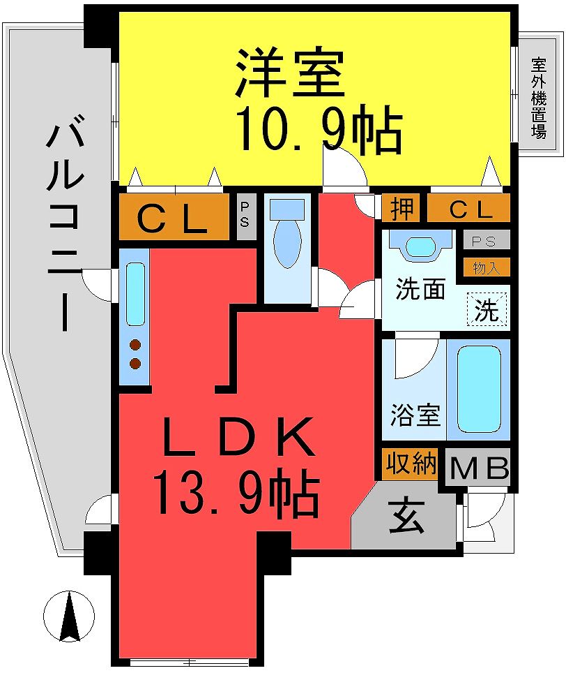 芦屋市精道町の賃貸物件間取画像