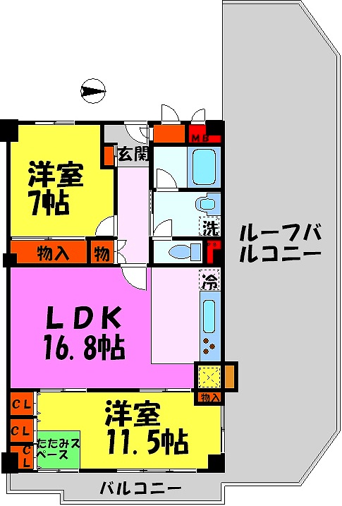 芦屋市翠ケ丘町の賃貸物件間取画像