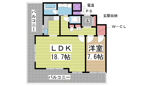 神戸市中央区伊藤町（ＪＲ東海道本線（近畿）三ノ宮駅）のマンション賃貸物件 間取画像