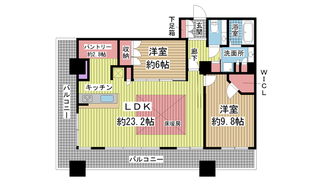神戸市中央区伊藤町（ＪＲ東海道本線（近畿）三ノ宮駅）のマンション賃貸物件 間取画像