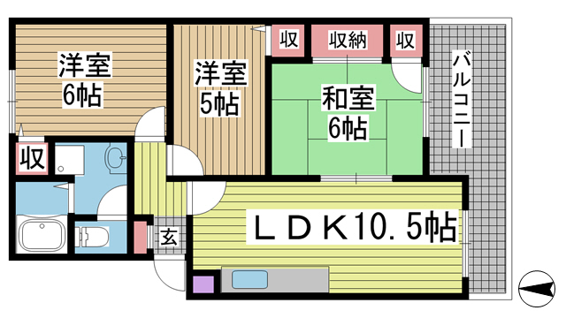 神戸市北区谷上東町(神戸電鉄有馬線谷上駅)のアパート賃貸物件 間取画像