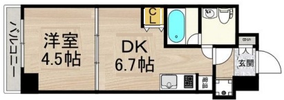 神戸市中央区脇浜町(阪神本線春日野道駅)のマンション賃貸物件 間取画像