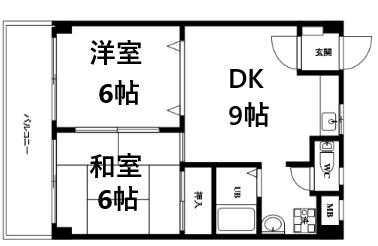 神戸市東灘区御影石町(阪神本線石屋川駅)のマンション賃貸物件 間取画像