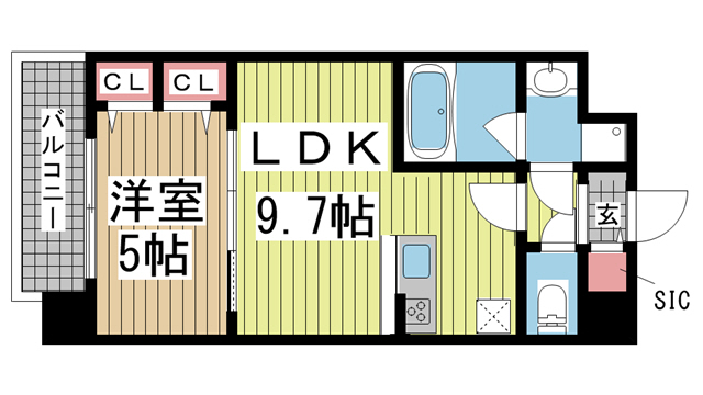 神戸市灘区倉石通(阪急神戸線王子公園駅)のマンション賃貸物件 間取画像