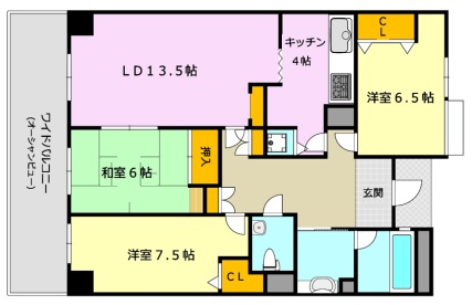 神戸市中央区中尾町(神戸市営地下鉄線新神戸駅)のマンション賃貸物件 間取画像