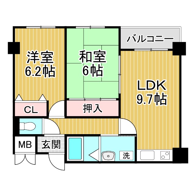 神戸市灘区備後町(JR東海道本線(近畿)六甲道駅)のマンション賃貸物件 間取画像