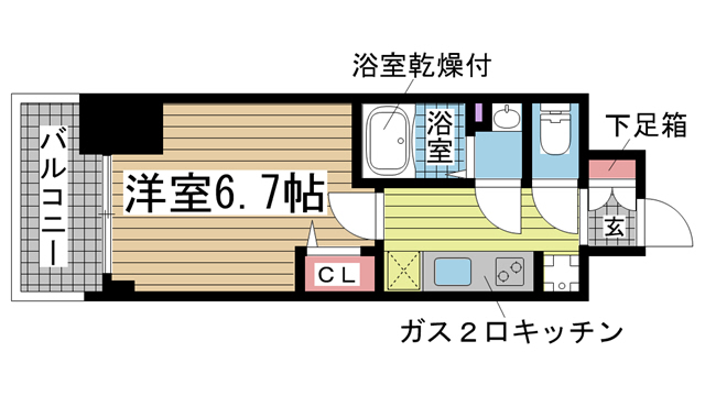 神戸市兵庫区西出町(JR東海道本線(近畿)神戸駅)のマンション賃貸物件 間取画像