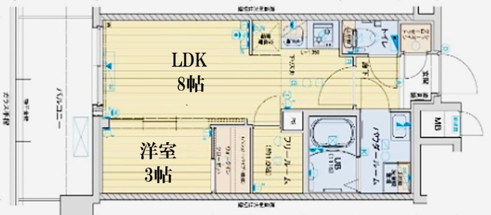 神戸市中央区磯上通(JR東海道本線(近畿)三ノ宮駅)のマンション賃貸物件 間取画像