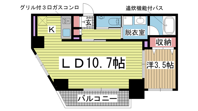 神戸市中央区中山手通(JR東海道本線(近畿)三ノ宮駅)のマンション賃貸物件 間取画像