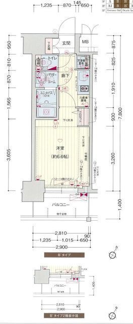 神戸市中央区御幸通(神戸市営地下鉄海岸線三宮・花時計前駅)のマンション賃貸物件 間取画像