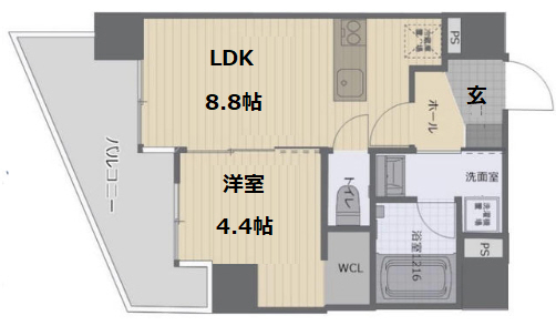 神戸市中央区下山手通(JR東海道本線(近畿)元町駅)のマンション賃貸物件 間取画像