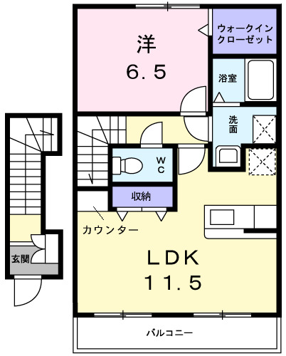 神戸市西区北別府(神戸市営地下鉄線伊川谷駅)のアパート賃貸物件 間取画像