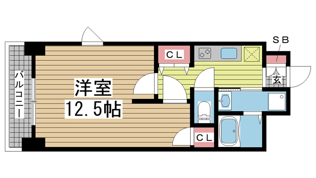 神戸市中央区日暮通(JR東海道本線(近畿)三ノ宮駅)のマンション賃貸物件 間取画像