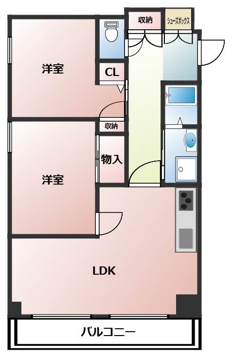 神戸市兵庫区下沢通(神戸市営地下鉄線上沢駅)のマンション賃貸物件 間取画像