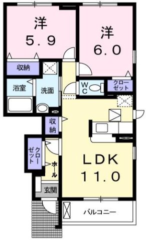 神戸市西区玉津町出合(JR山陽本線明石駅)のアパート賃貸物件 間取画像