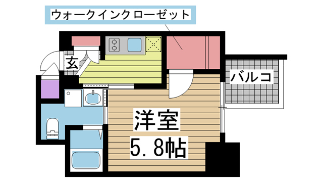 神戸市中央区御幸通(JR東海道本線(近畿)三ノ宮駅)のマンション賃貸物件 間取画像