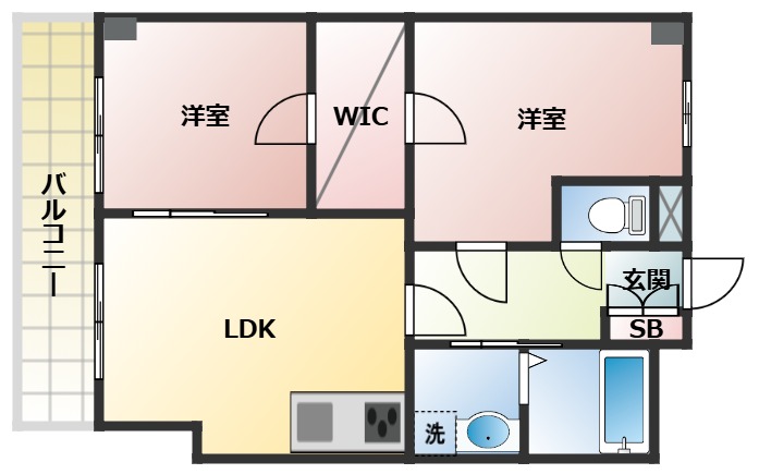 神戸市兵庫区下沢通(神戸市営地下鉄線上沢駅)のマンション賃貸物件 間取画像