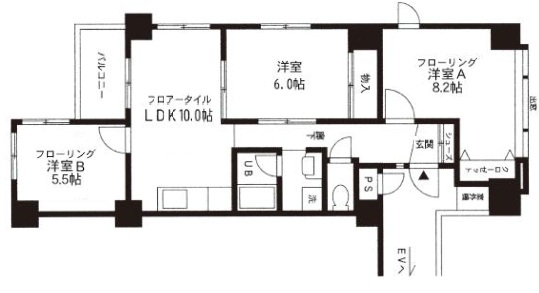 神戸市東灘区御影(阪急神戸線御影駅)のマンション賃貸物件 間取画像