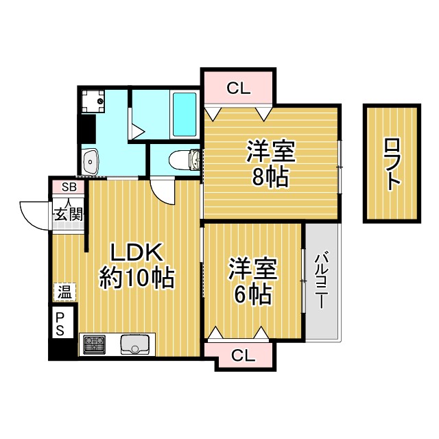 神戸市須磨区大黒町(山陽電鉄線板宿駅)のマンション賃貸物件 間取画像