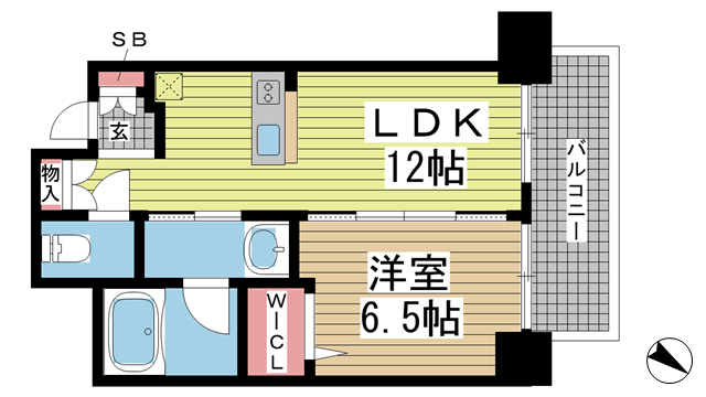 神戸市中央区中山手通(JR東海道本線(近畿)三ノ宮駅)のマンション賃貸物件 間取画像